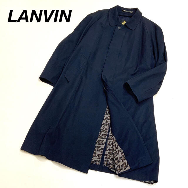 OLD LANVIN ランバン 幾何学柄 ウール ステンカラーコートステンカラーコート