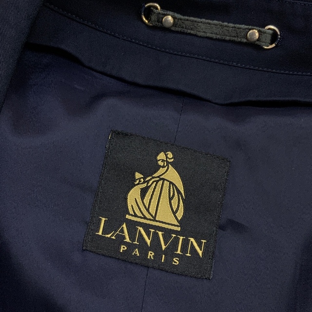 OLD LANVIN ランバン 幾何学柄 ウール ステンカラーコート