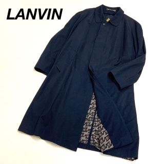 ランバン(LANVIN)のOLD LANVIN ランバン 幾何学柄 ウール ステンカラーコート(ステンカラーコート)