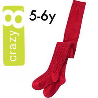 ジンボリー(GYMBOREE)の新品タグ付き☆crazy8タイツS5-6y赤ジンボリーGAP ZARA H&M(靴下/タイツ)
