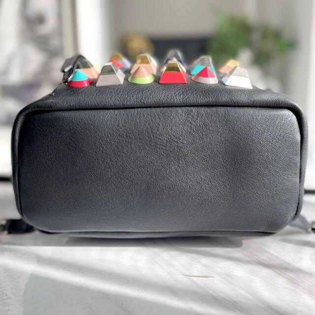 FENDI - 美品☆ フェンディ リュック 黒 レザー マルチスタッズの通販