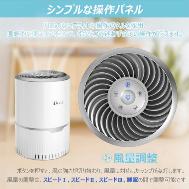 空気清浄機 花粉 一台三役 3段階風量 除菌 脱臭カビ PM2.5 ハウスダスト 空気清浄器