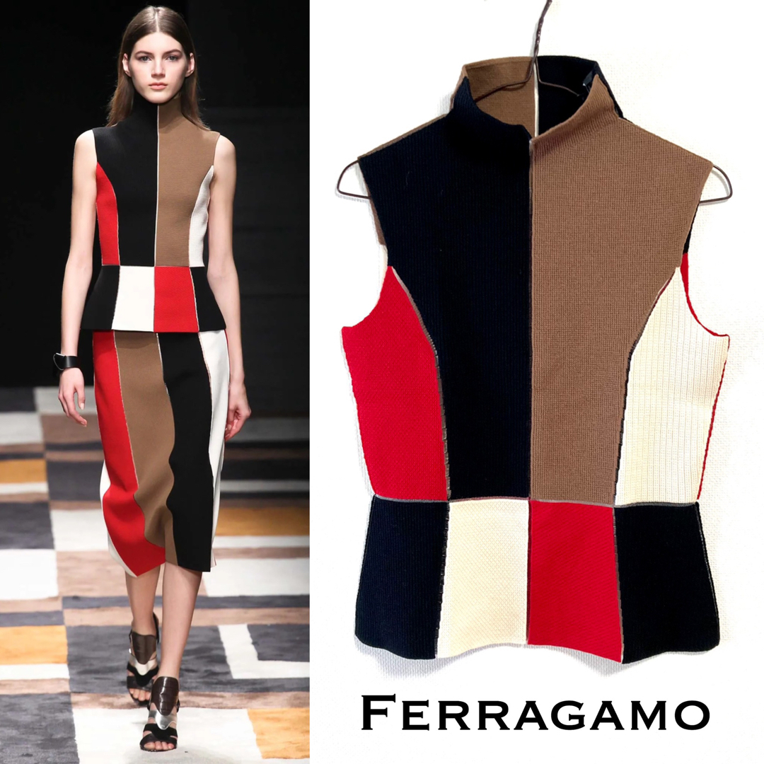 展示品・未使用■Ferragamo/フェラガモ■ニット・セーター ノースリーブ