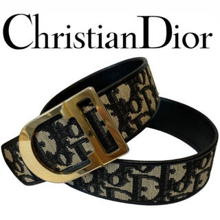 クリスチャンディオール(Christian Dior)の【未使用に近い】ディオール トロッター CD金具 バックル キャンバス 本革(ベルト)
