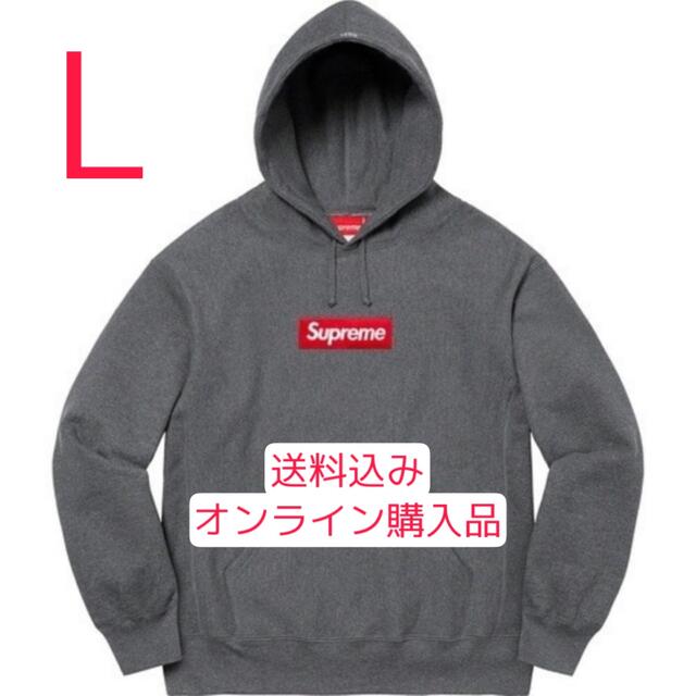 Supreme Box Logo Hooded Sweatshirt チャコール