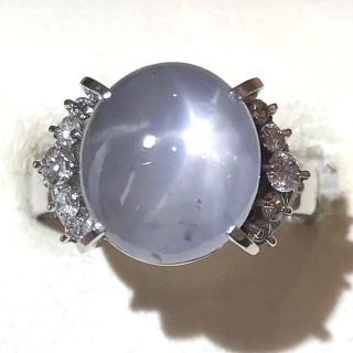 ☆Pt900 スターサファイア8.32ct&ダイヤリング☆(リング(指輪))