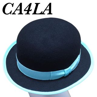 カシラ(CA4LA)のCA4LA カシラ 水色 リボン ボーラーハット ウールハット(ハット)