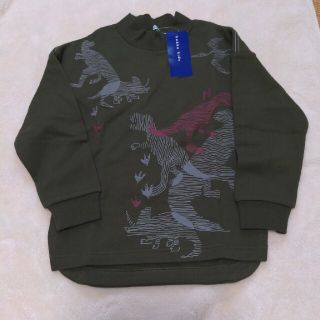 ハッカキッズ(hakka kids)のハッカキッズ　トレーナー　カーキ　恐竜　130サイズ　新品タグ付き(Tシャツ/カットソー)