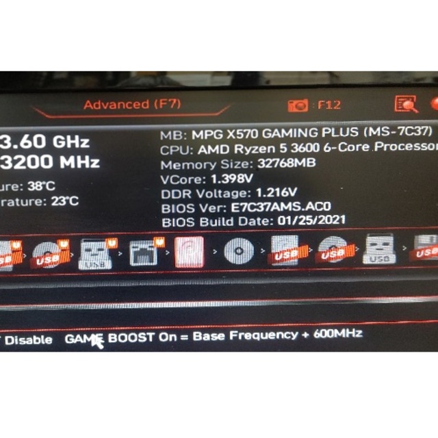 AMD RYZEN 5 3600 AM4対応CPU　動作確認済み　ジャンク品