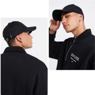 エイソス(asos)のベースボール　キャップ　黒　black(キャップ)