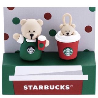 スターバックスコーヒー(Starbucks Coffee)の台湾 スターバックス クリスマス ベアリスタ キャップ 2個セット ホリデー(収納/キッチン雑貨)