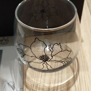 花柄ガラスコップとフォトフレームセット(グラス/カップ)