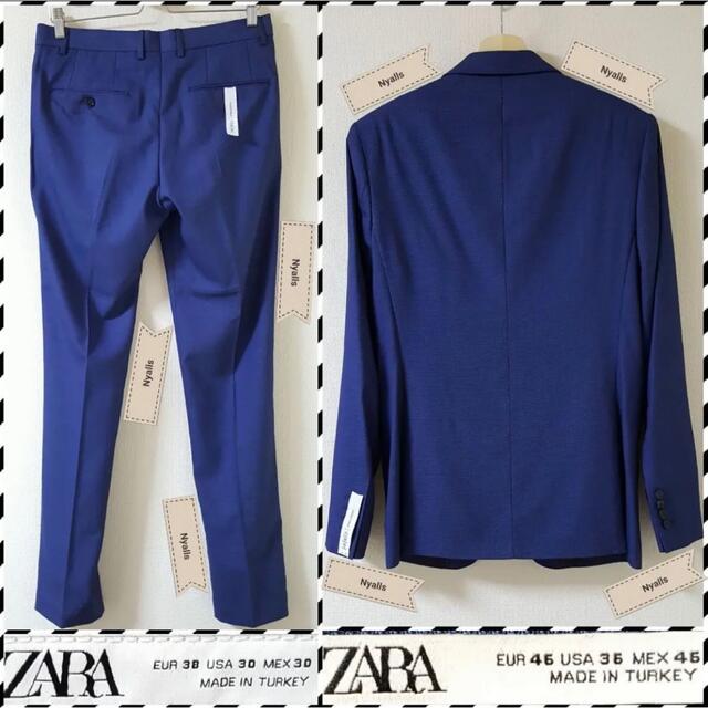 夏セール開催中 ZARA MAN 新品 タグ付き ブルー セットアップ スーツ ブレザー パンツ - セットアップ - kunokultas.lt