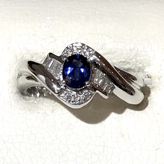 数量限定】 ☆Pt900 サファイア0.435ct&ダイヤリング☆ リング(指輪