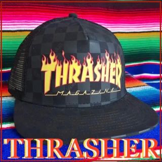 スラッシャー(THRASHER)のVANSバンズ THRASHER限定superコラボデザイントラッカーキャップ(スケートボード)