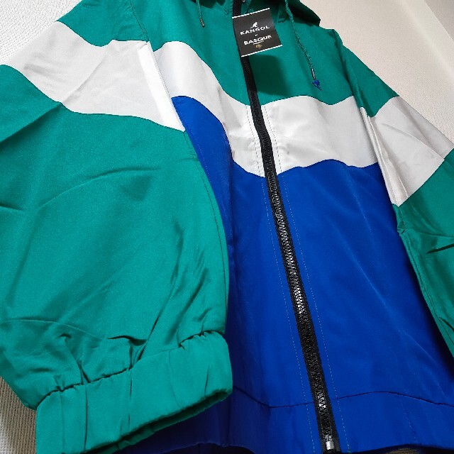 KANGOL(カンゴール)の新品 KANGOL 緑×青 ナイロンジャケット ウーブン カンゴール ブルゾン メンズのジャケット/アウター(ナイロンジャケット)の商品写真