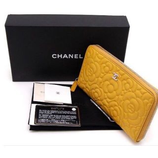 シャネル(CHANEL)の良品 シャネル CHANEL 長財布 カメリア ラウンド イエロー A84029(財布)