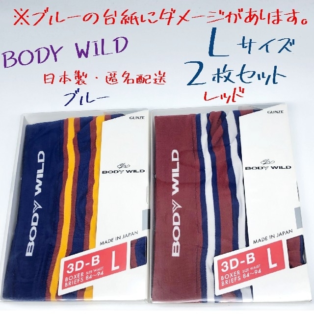 GUNZE BODY WILD  メンズ ボクサーパンツ L 2枚セット 日本製