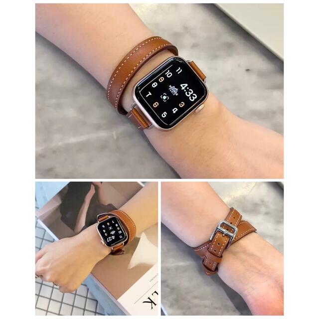 アップルウォッチ ベルト 2重巻き ロング ダブル バンド スマート