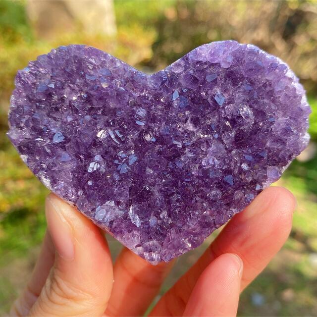 ウルグアイ　アメジスト　ハート　紫水晶　原石