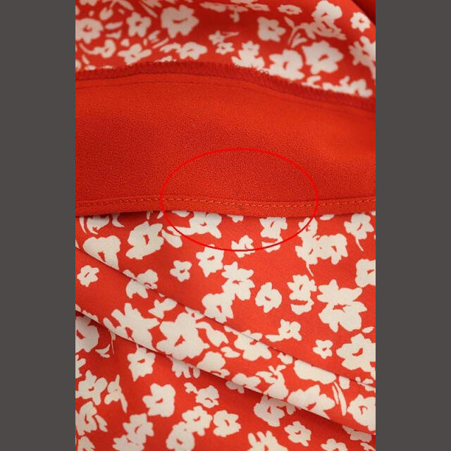 Mystrada(マイストラーダ)のマイストラーダ ワンピース ロング 七分袖 花柄 総柄 フレア 38 赤 白 レディースのワンピース(ロングワンピース/マキシワンピース)の商品写真