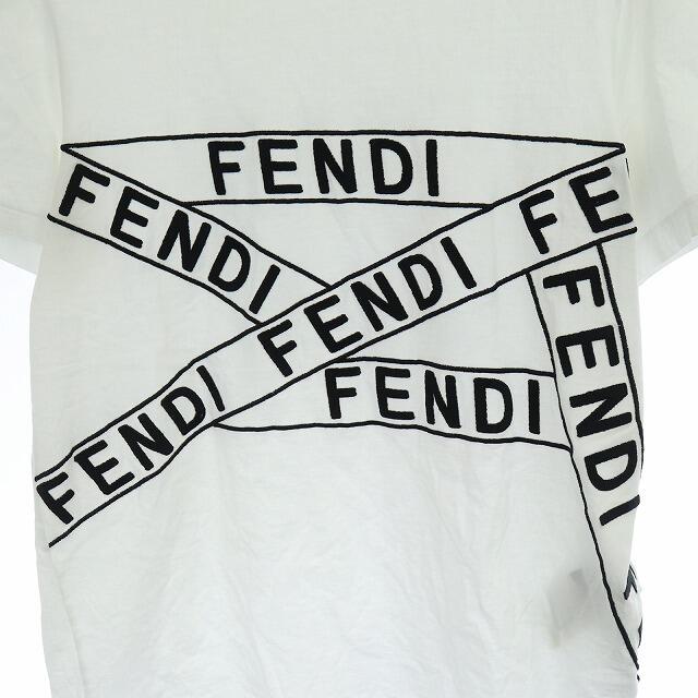 フェンディ ロゴプリント 半袖 Tシャツ カットソー コットン S 白 黒
