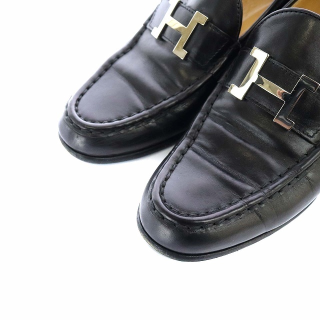 高価値】 HERMES エルメス ローファー コンスタンス レザー ヒール 靴