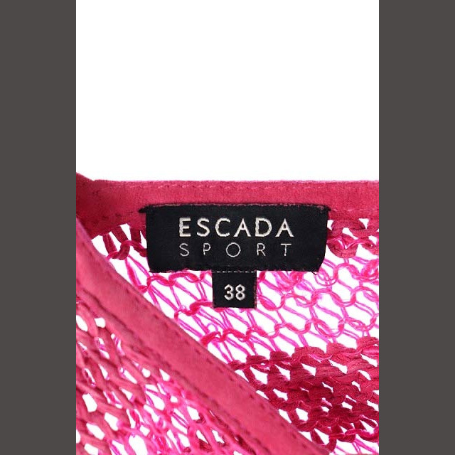 ESCADA(エスカーダ)のエスカーダ レザーワンピース ひざ丈 切替 フレンチスリーブ 羊皮 38 ピンク レディースのワンピース(ひざ丈ワンピース)の商品写真