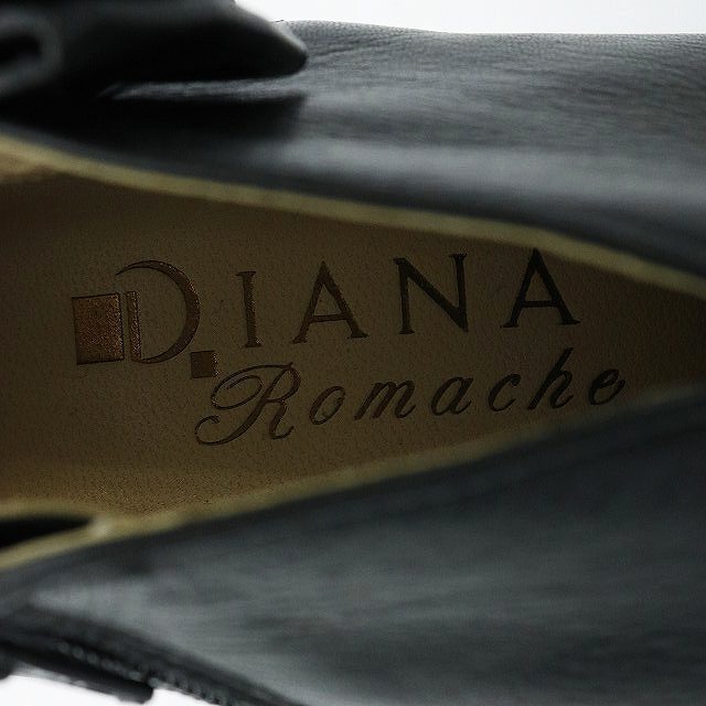 DIANA(ダイアナ)のダイアナ ブーティ レザー シューズ リボン ハイヒール 22.5cm 黒 レディースの靴/シューズ(ブーツ)の商品写真