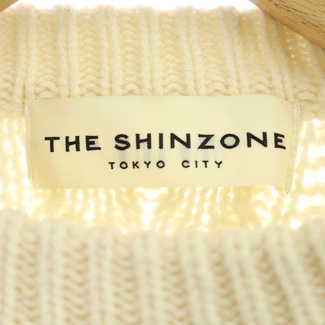 Shinzone(シンゾーン)のシンゾーン ケーブル編クルーネックニット セーター 長袖 F オフホワイト レディースのトップス(ニット/セーター)の商品写真