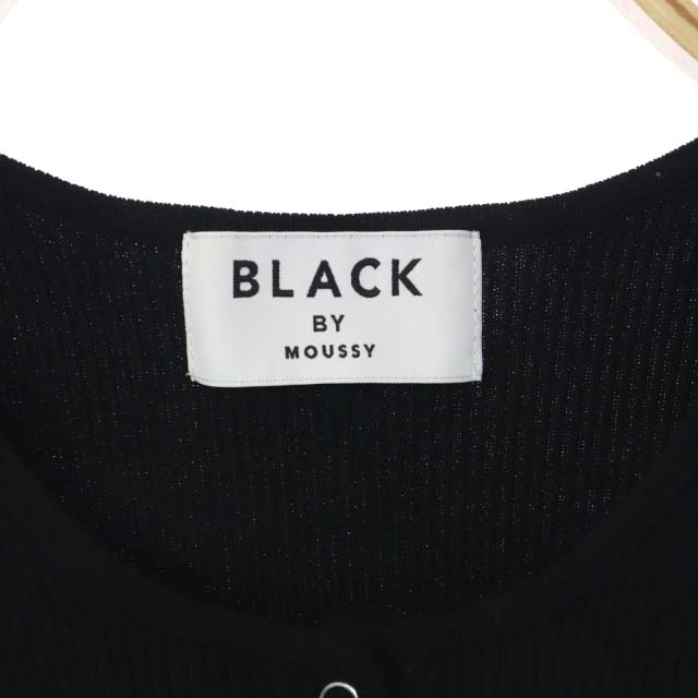 BLACK by moussy(ブラックバイマウジー)のブラック バイ マウジー トップス リブカットソー 長袖 プルオーバー F 黒 レディースのトップス(カットソー(長袖/七分))の商品写真