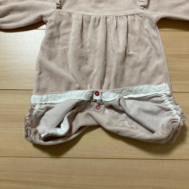 ピンクフリル　カバーオール70 キッズ/ベビー/マタニティのベビー服(~85cm)(カバーオール)の商品写真