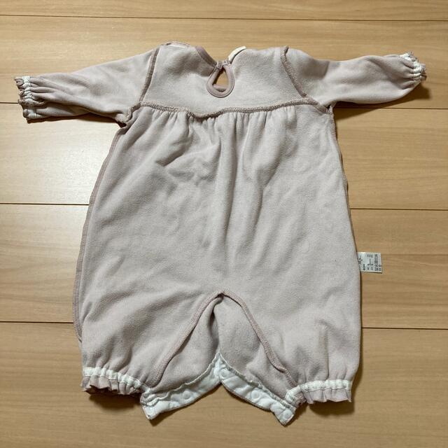 ピンクフリル　カバーオール70 キッズ/ベビー/マタニティのベビー服(~85cm)(カバーオール)の商品写真