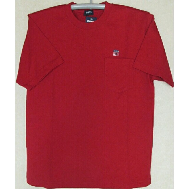 UNIQLO(ユニクロ)の新品 ユニクロ 赤 半袖Tシャツ 旧タグ M ロゴ 襟ネーム ビンテージ 紺タグ メンズのトップス(Tシャツ/カットソー(半袖/袖なし))の商品写真