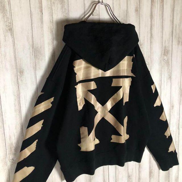 OFF-WHITE クロスアロー XLサイズ 両面ロゴ パーカーの通販 by 古着vajra｜オフホワイトならラクマ