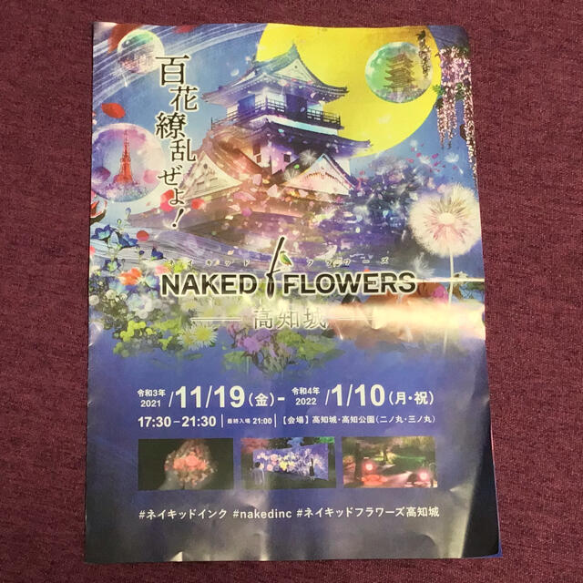 高知城　NAKED FLOWERS  大人チケット　１枚 チケットのイベント(その他)の商品写真