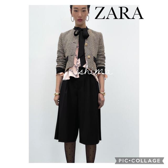 ZARA リボンディテールテクスチャーブレザー ZARA ツイード ジャケット