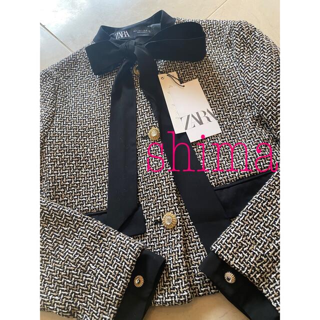 ZARA リボンディテール テクスチャーブレザー