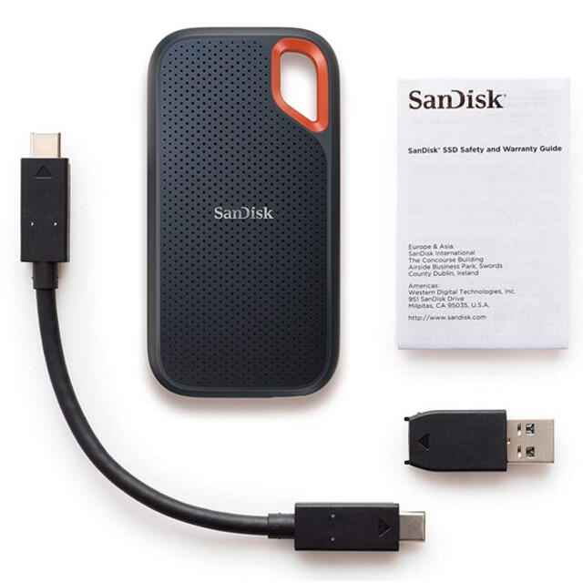 SanDisk(サンディスク)の【新品・正規品】SanDisk 外付けSSD 1TB 読出最大1050MB/秒 スマホ/家電/カメラのPC/タブレット(PC周辺機器)の商品写真