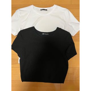 ザラ(ZARA)のZARA クロップド丈Tシャツ(Tシャツ(半袖/袖なし))