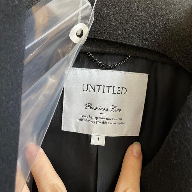 UNTITLED(アンタイトル)のuntitledアンタイトルスタンドネックベルテッドウールコート　サイズ1 レディースのジャケット/アウター(ロングコート)の商品写真