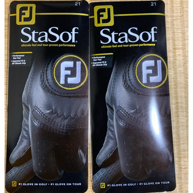 FootJoy(フットジョイ)の２個セット！　FJ STASOF 黒 21cm　ゴルフ　グローブ スポーツ/アウトドアのゴルフ(その他)の商品写真