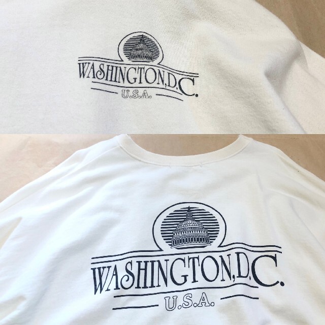 holiday(ホリデイ)のHoliday ワイド ロンT ベージュ F WASHINGTON DC レディースのトップス(Tシャツ(長袖/七分))の商品写真