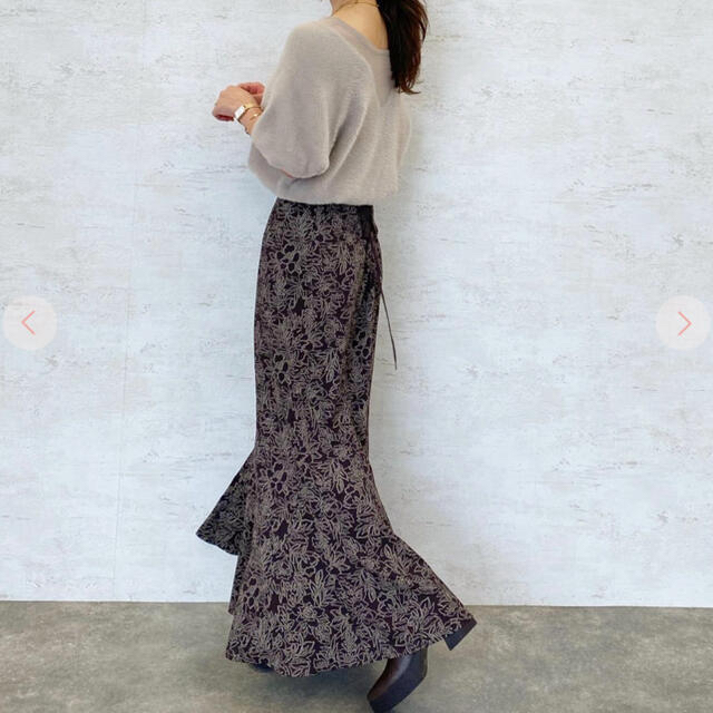 COCO DEALライン フラワー 刺繍 バックリボン マーメイドスカート