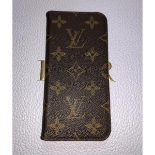 ルイヴィトン(LOUIS VUITTON)のLOUISVUITTONフォリオ手帳型iPhoneケースiPhoneX 中古品(iPhoneケース)