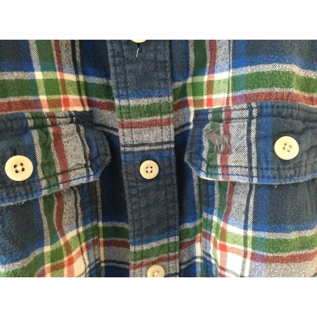 Abercrombie&Fitch(アバクロンビーアンドフィッチ)のアバクロ  ブルー　ネルシャツ　チェックシャツ　L 。。 メンズのトップス(シャツ)の商品写真