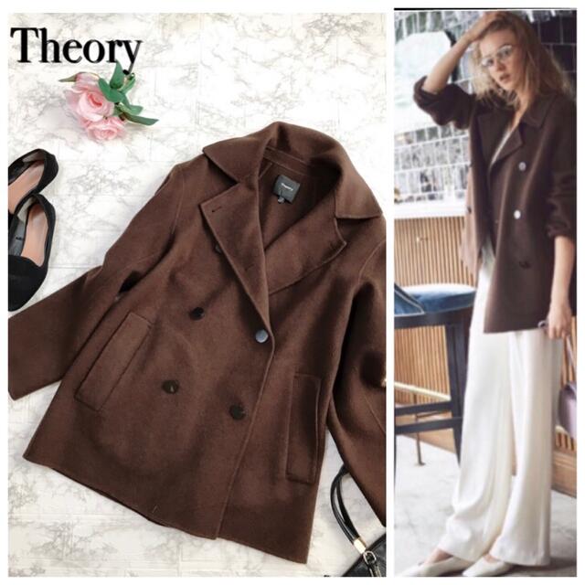 Theory 20aw ダブルブレストPコート ブラウン-