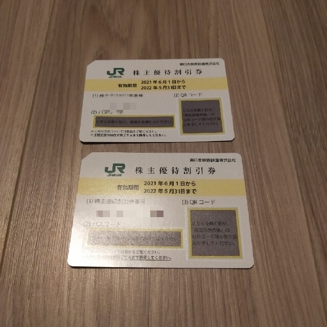 優待券/割引券東日本旅客鉄道株式会社(JR東日本)・株主優待割引券 2枚