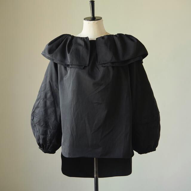 riko ダブルカラー キルティング ブラウス ブラック 【 新品