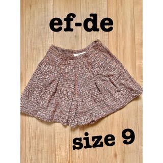 エフデ(ef-de)のef-de キュロット ショートパンツ ツイード ピンク 秋 冬 春(キュロット)